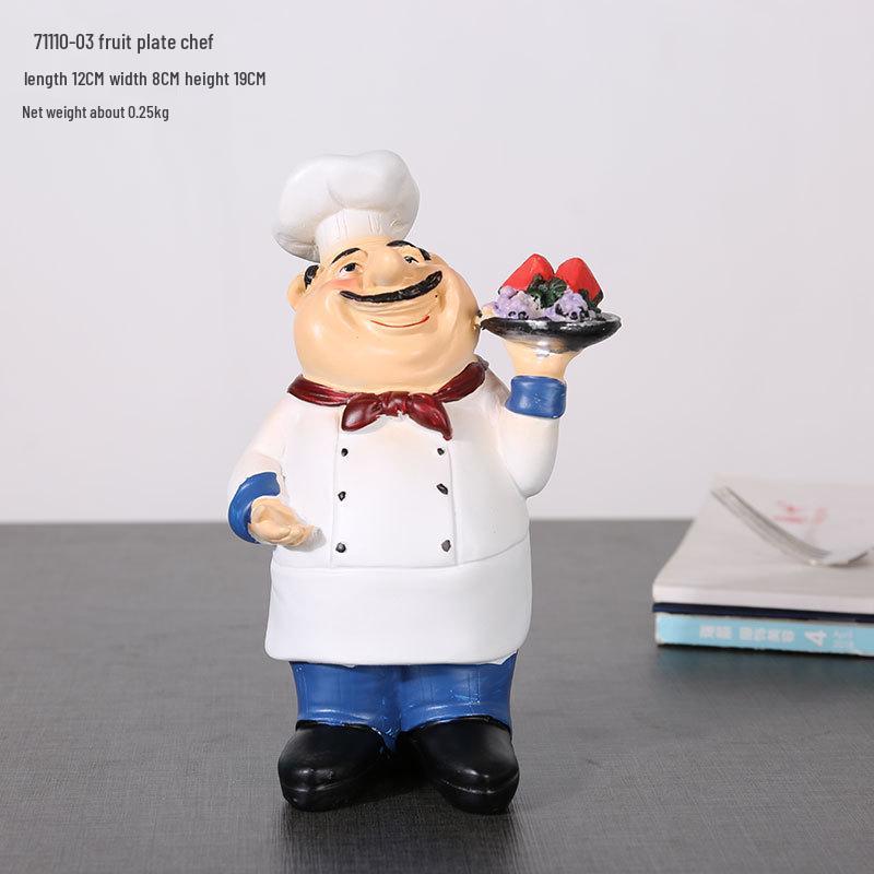 European Chef Figurine - Decorative Ornament for Home, Cafe, Cake Shop, or Living Room