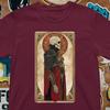 Gotisches Skelett-Priester-T-Shirt – Dunkle Okkulte Kunst Mittelalterlicher Stil
