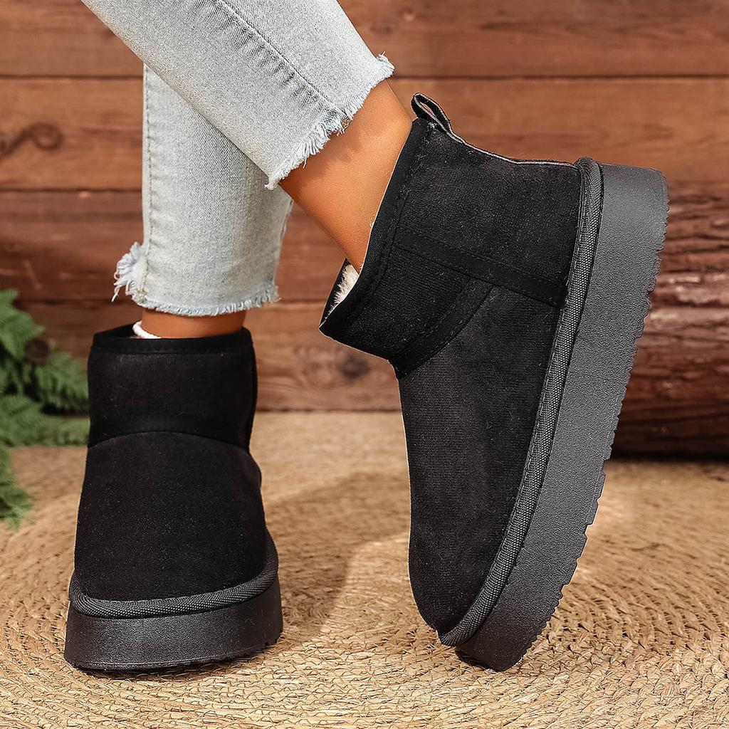 Women's Wide Width Platform Snow Boots, Plush Lined Arctic Booties, Thickened Winter Ankle Boots Wholesale