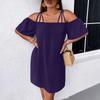 Ladies' Summer Loose And Comfortable Large Color One Shoulder Strap Dress