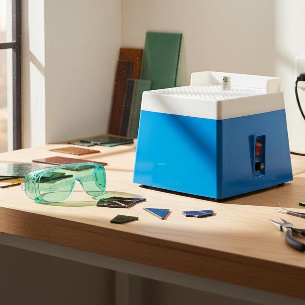 Automatic Water Feed Mini Stained Glass Grinding machine Portable Edger for Craftsmen, Art