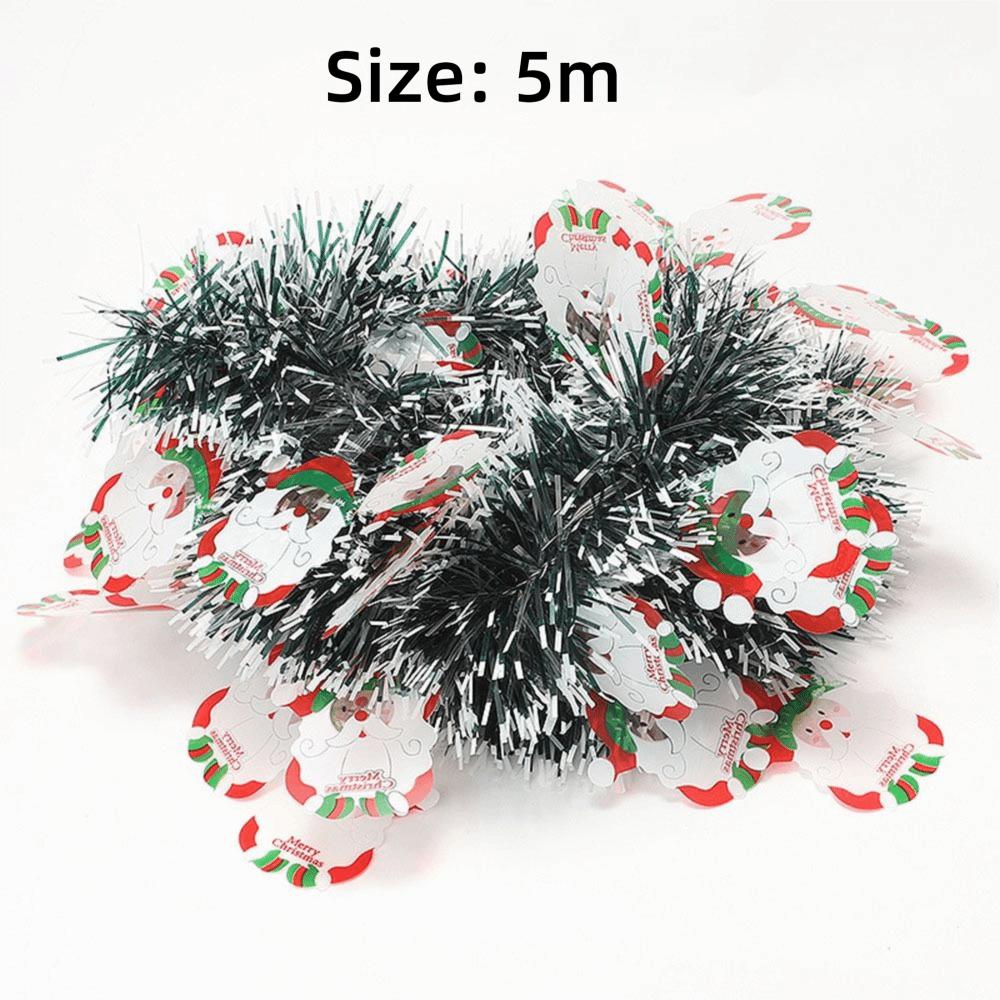 Neue 5M Weihnachts-Lichterkette Weihnachtsmann Weihnachts-Schneeflocken-Dekoration Farbstreifen Weihnachts-Wollstreifen Szenenlayout