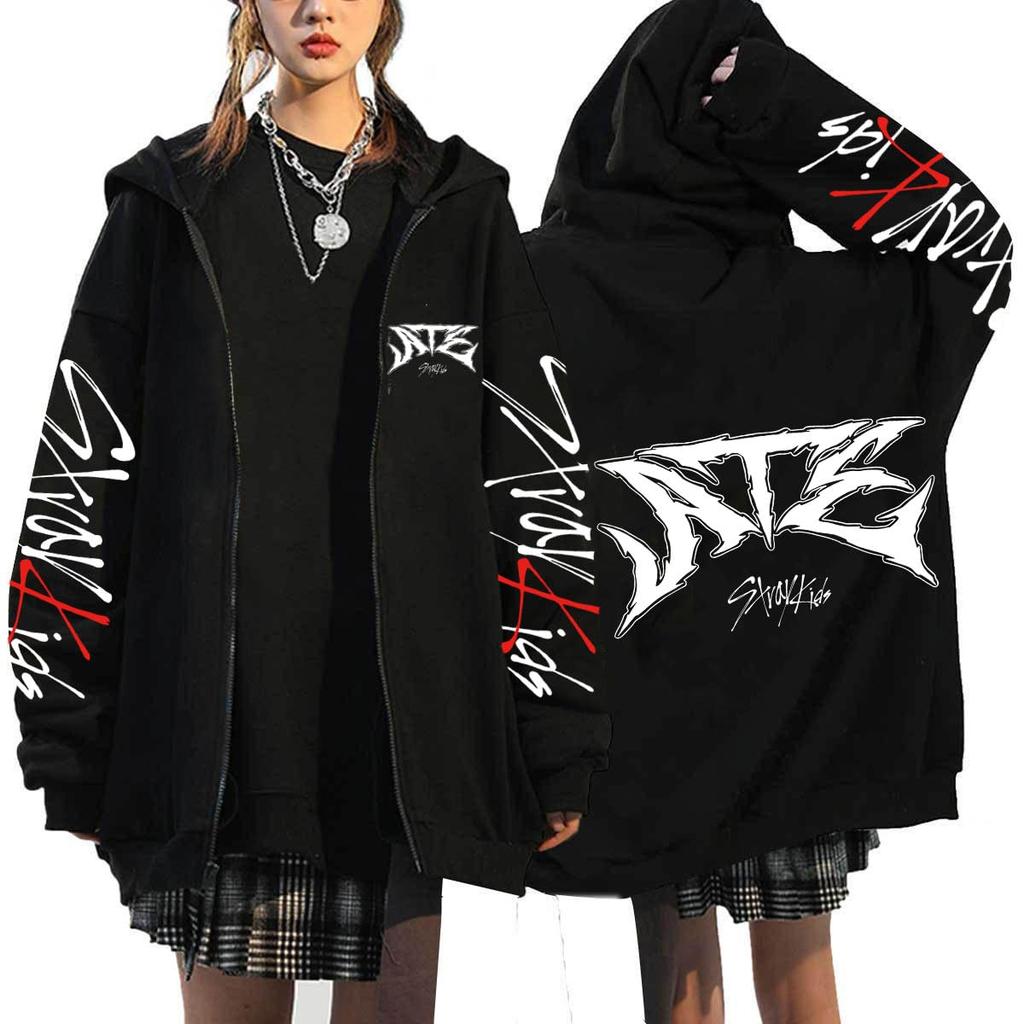 Women's Casual Fashion Printed Long Sleeve Zipper Hooded Sweatshirt