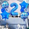 Blue Birthday Balloons Set 32inch Blue Number Stars Foil Ballon Boys Happy Prince Navy Ocean 1st 2nd 3rd 4th Birthday Balloon