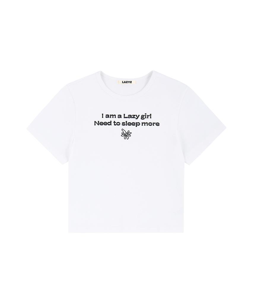 Leijiji Lettering Flower Crop T-Shirt (2Colors)