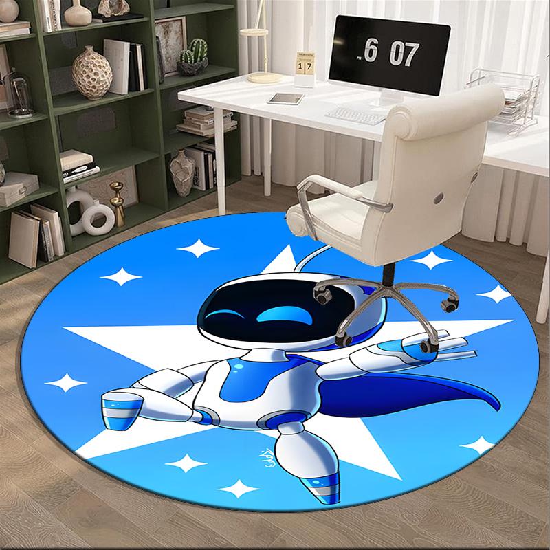 Space Adventure Astro Bot Round Rug for Livingroom,Bedroom, Palyroom, Chair Rug, Area rug, Circle Carpet, Large Size Fan Christmas gift