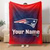 Name Custom New England Patriots Logo Print Flannel Blanket High Quality Warm Comfortable Cover for All Seasons Perfect for Gifts Home Decor
