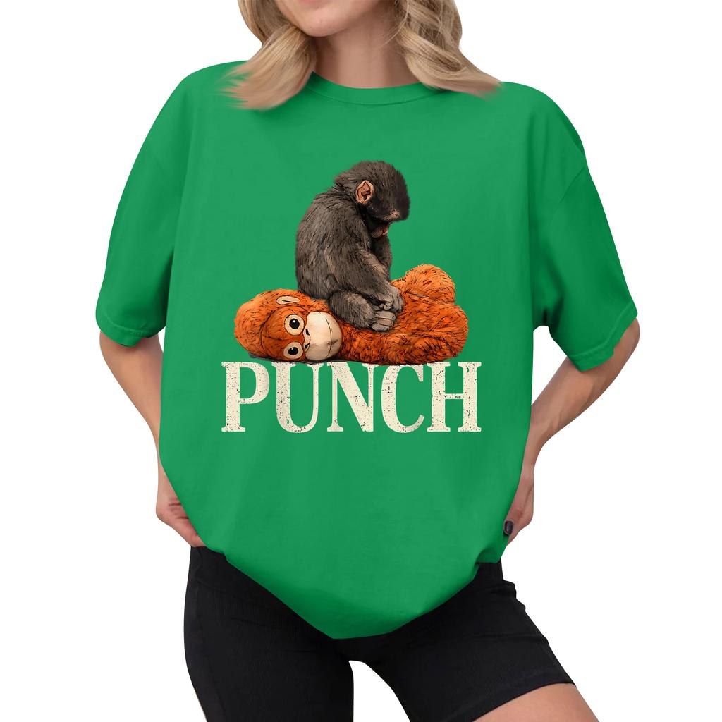 Women's Casual Printed T-Shirt Round Neck Pullover Short Sleeve Top