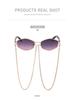 Korean Style Women's Round Frame Sunglasses with Fashion Chain