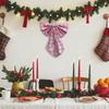 Christmas Sweet Retro Checkered Oversized Bow Ribbon Can Hang Large Bow Decorations For Party,Courtyard,Garden,Window Decoration
