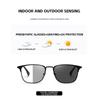 Unisex Metal Square Photochromic Multifocal  Reading Glasses Women Men Luxury Anti Blue Light Hyperopia Eyewear with Diopter