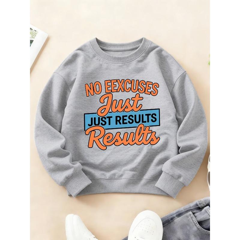 Kids Crewneck Sweatshirt, Inspiring Attitude Text Print Fashion Long Sleeve Top