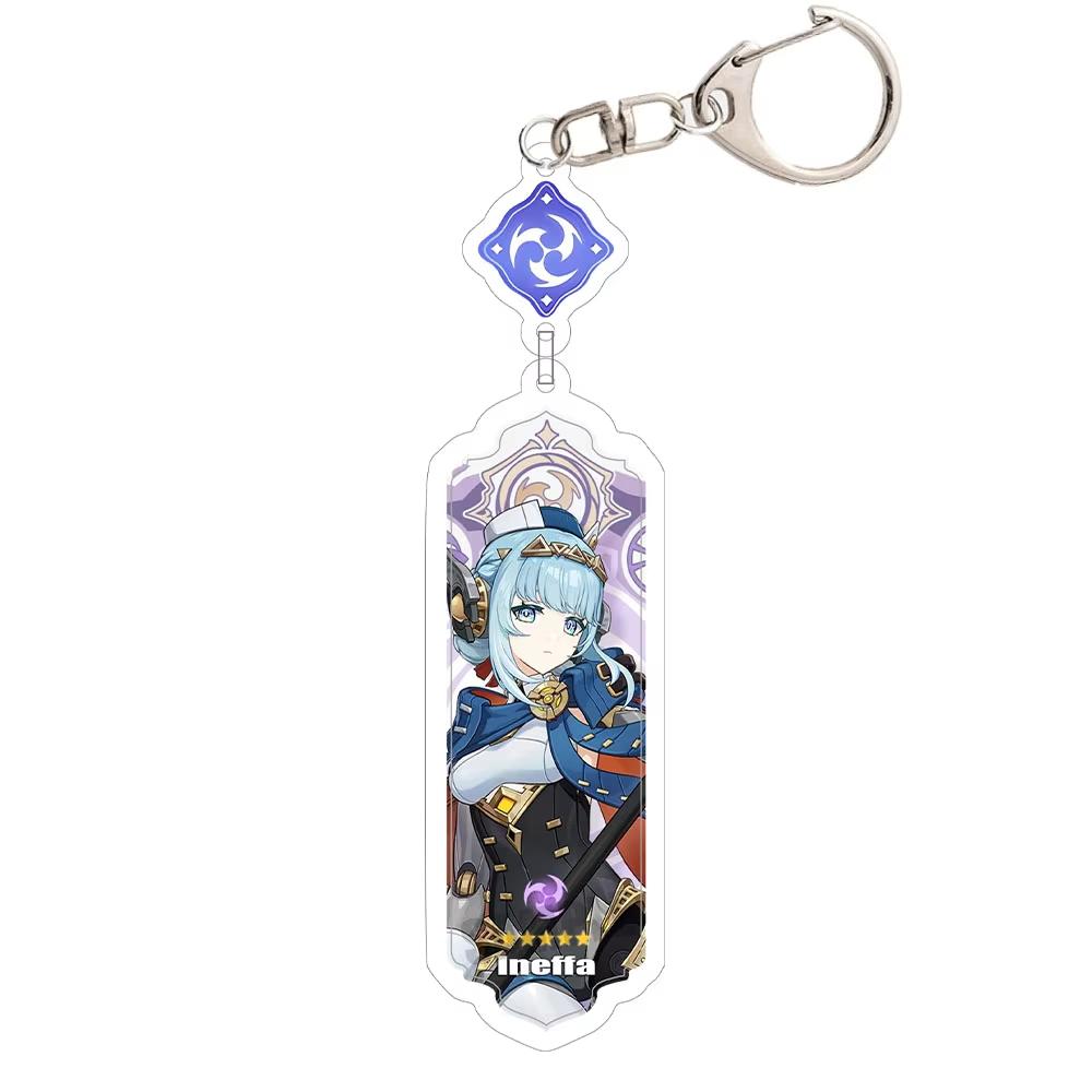 Portachiavi Anime Linnea Flins Durin Mualani Furina Arlecchino Accessori Portachiavi Genshin Impact Ciondolo Carino per Borsa Portachiavi Regalo