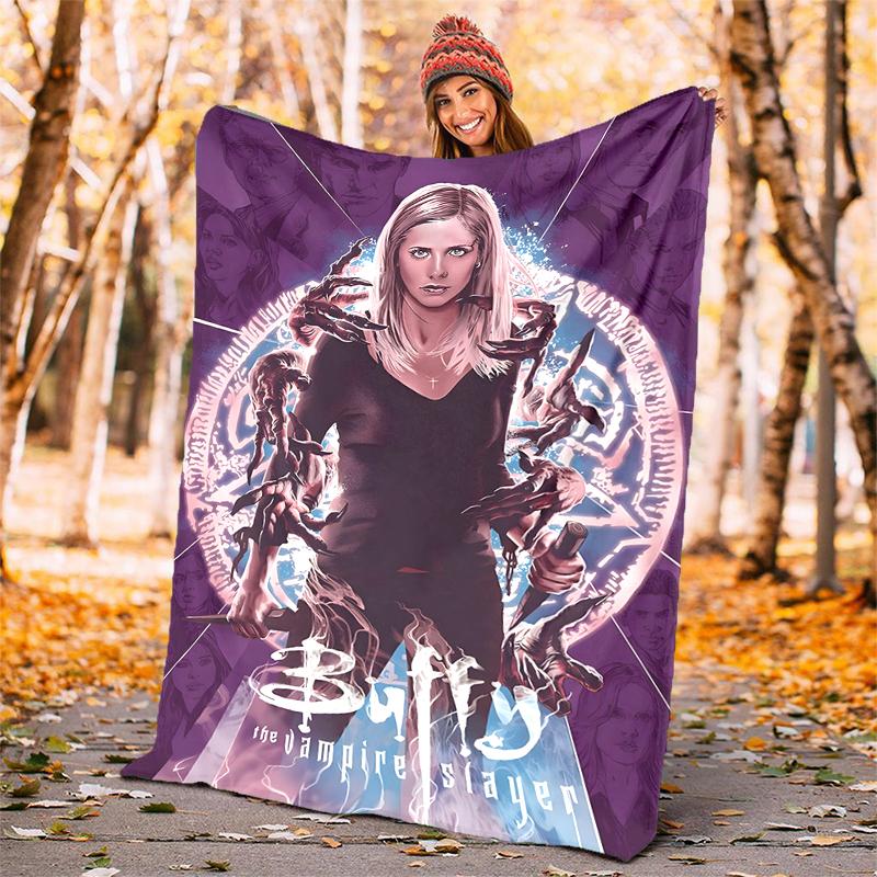 Buffy Flannel Blanket Soft Warm All-Season Throw, Design for Camping, Car Travel, Hiking Sofa, Bed, Office Perfect Gift for Parties
