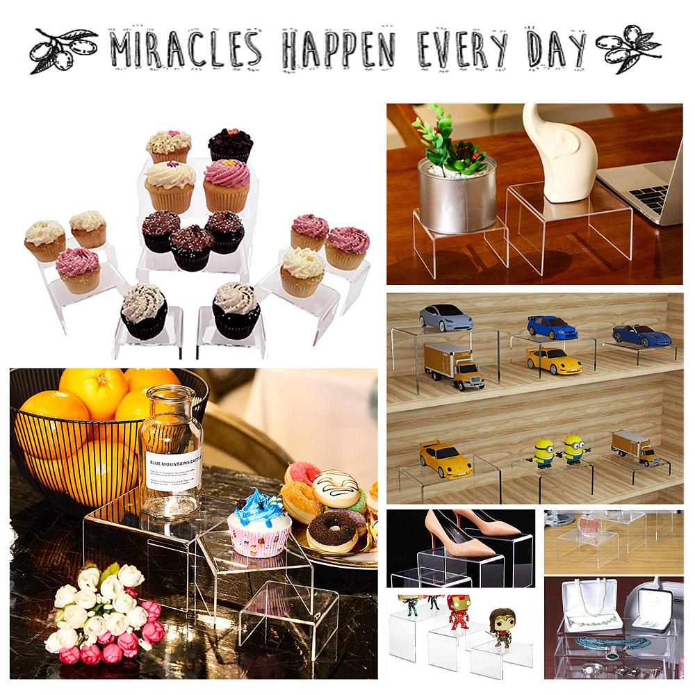 1set Acrylic Risers Display U-Shape Jewelry Display Holder for Jewelry Display Store Fixture Table Decorations Clear 12.5x10x5.3cm 16x10x7.9cm