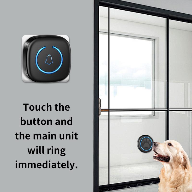 Inteligentny Wodoodporny Bezprzewodowy Dzwonek dla Psa: Dzwonek dotykowy z 1 odbiornikiem i 1 nadajnikiem do szkolenia zwierząt domowych