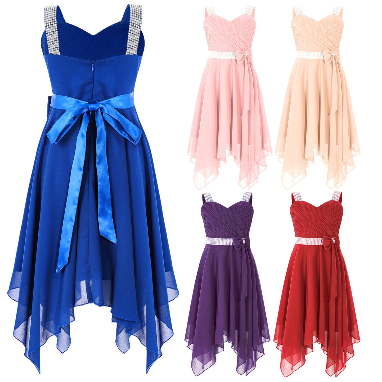 

Елегантна вечірня сукня з шифону для дівчаток Сукні для дівчинки в квіточку Святкова сукня принцеси без рукавів Сукня для причастя 5-6 Years рожевий