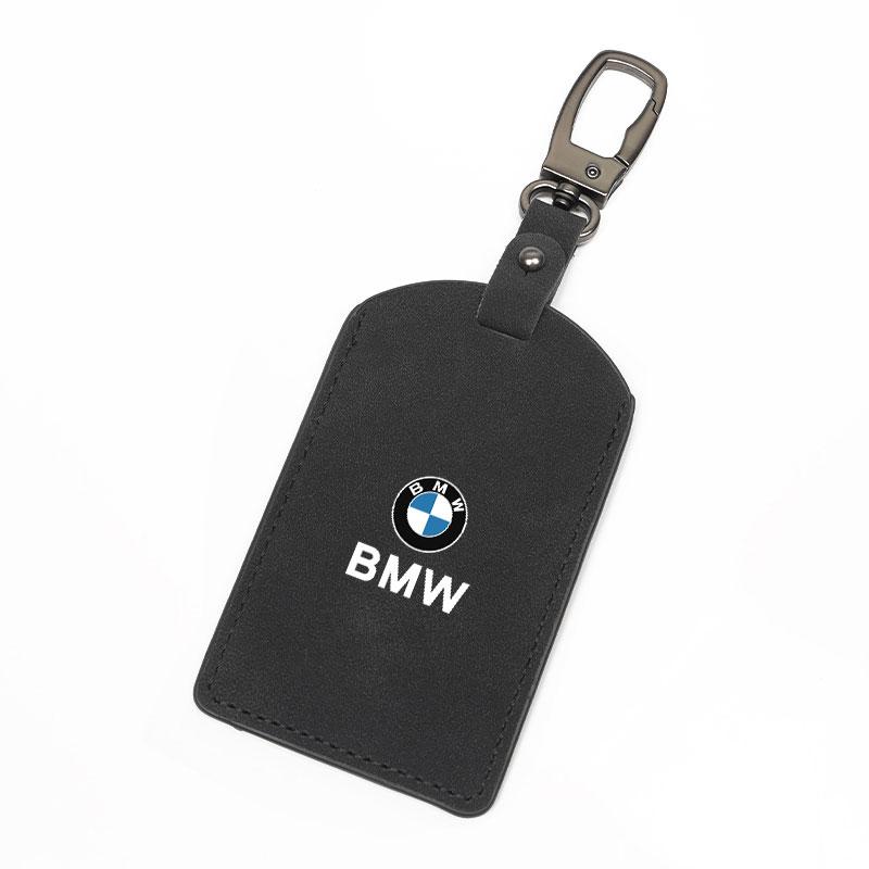NVEQ9 Premium Leather Car Card Key Cover Protective Case For BMW Smart Card Key Accessories For BMW G80 G06 G07 G42 G14 G15 / Stickers