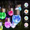 1~5Pack Solar Hanging Lights Outdoor Waterproof Changing Cracked Warm Ball Lamps Glass Hanging For Garden Decoration Yard