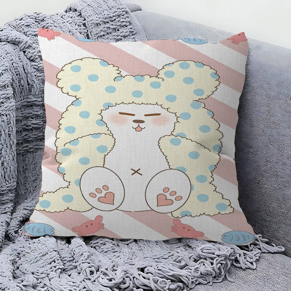 Cute Cartoon M-Marumofubiyori Stitch Lucky Dragon Pillow Cover Sofa Cushion Cover Home Room Decoration Children Gift