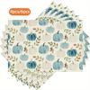 4/6pcs Blue and White Pumpkin Leaf Autumn Placemats, 11.81*17.72inch, Polyester Rectangular Table Mats for Kitchen Dining Thanksgiving Party Decor