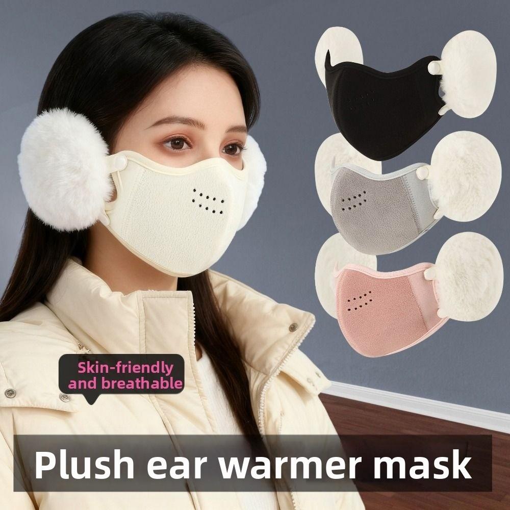 Windproof Ear-Protecting Face Mask Thermal Motorcycle Face Shield 2in1 Earmuffs Mask  Ski