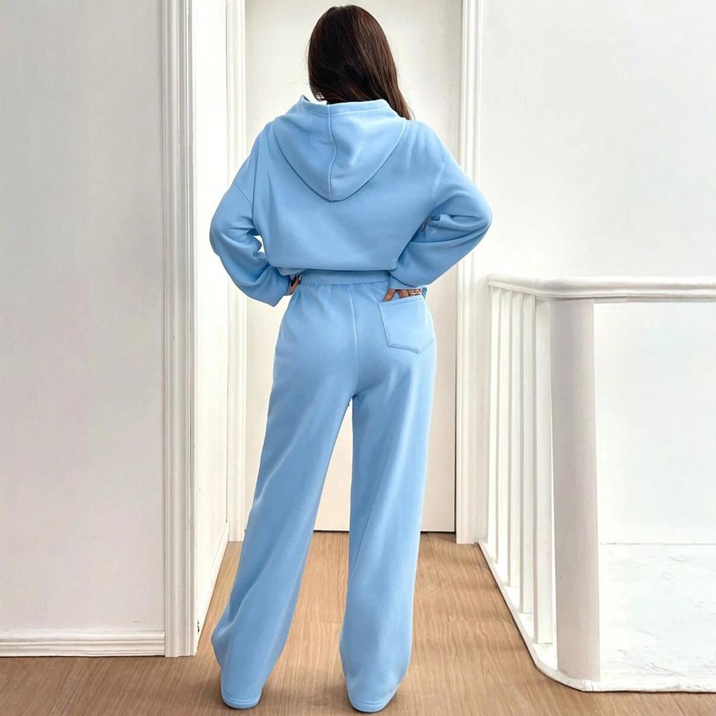 Women's Casual Warm Hoodie Casual Pants  Winter Sports Suit