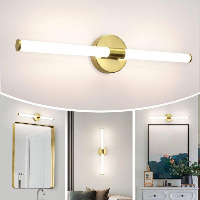 Applique murale LED miroir - NETTLIFE - 60 cm - 8 W - 4000 K (blanc neutre) - finition or