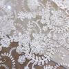 Embroidered Lace Fabric with Flower-like Patterns Suitable for Wedding Dresses Formal Gowns and Designer Clothing Fabrics