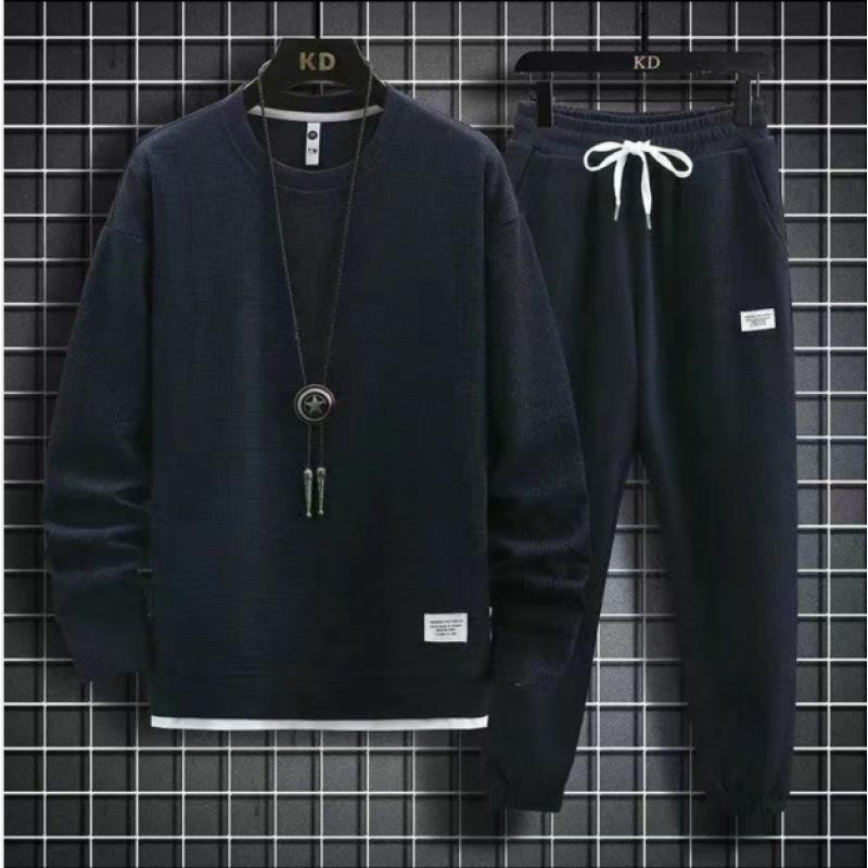 Men's Plus Size Autumn Two-Piece Set: Sweatshirt and Sweatpants Sports Casual