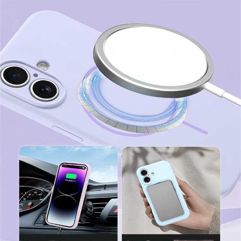 Luxury Liquid Silicone For Magsafe Magnetic Wireless Charger Case For For Iphone 16 15 14 Plus 13 12 Pro Max Shockproof Soft Cover