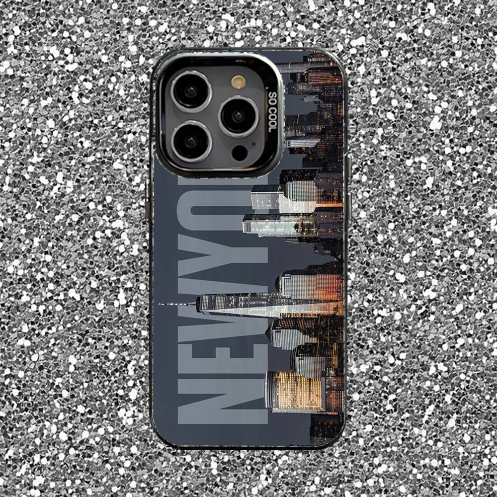 New York City NYC Phone Case For iPhone 16,15,14,13,12,11,Pro,XS,Max,Plus,Mini,SE Black Candy Matte Shockproof Cover