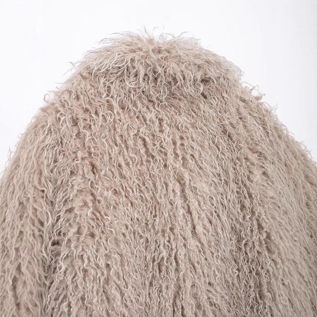 2024 Autumn Women's European & American Style Faux Fur Short Jacket