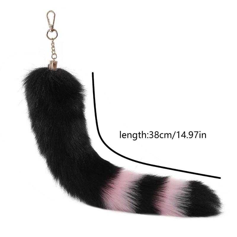 Faux Furs Foxes Tail Keychain Cosplays Toy Handbag Accessorie Bag Keyring Hook Pendant Charm Furs Car Keychain Gifts