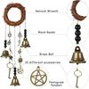 Magic Witch Bells Hangers - Handmade Protection Wreath, Wind Chimes for Home Door, Doorknob Decor, Witchcraft Accent with Guardi