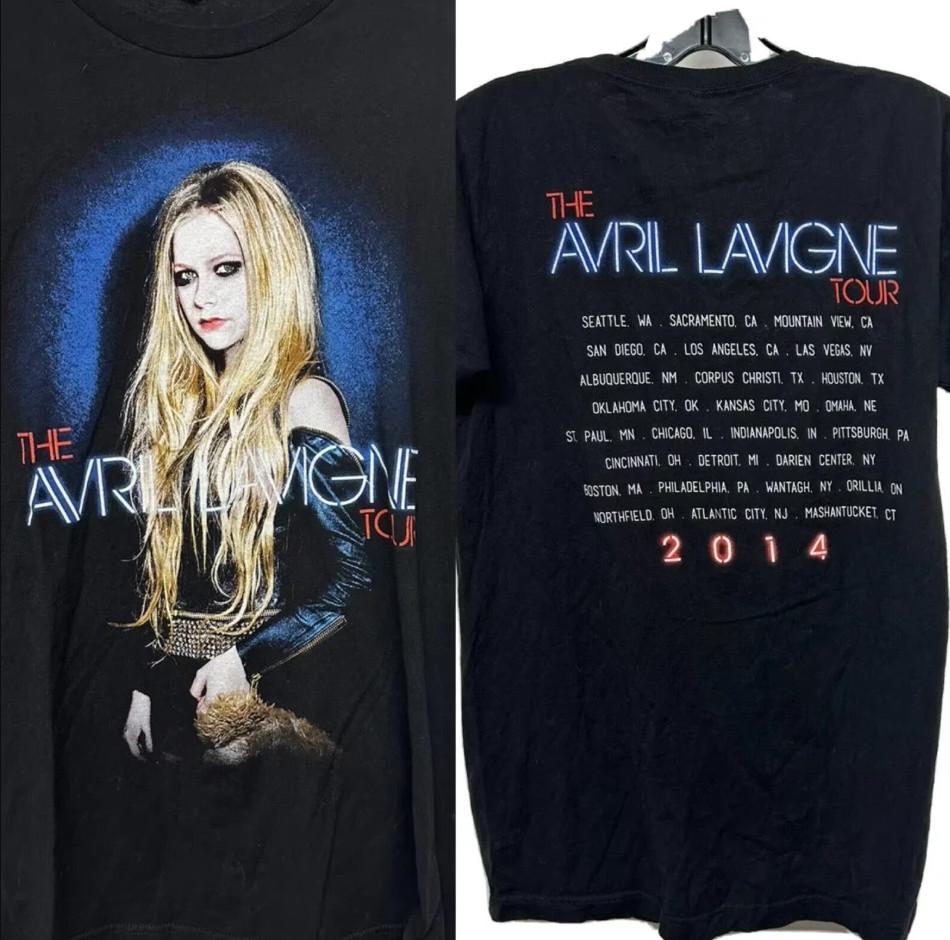 Lässiges Grafik-T-Shirt Unisex Vintage 2014 Avril Lavigne 2014 Tour T-Shirt, Größe S-5XL