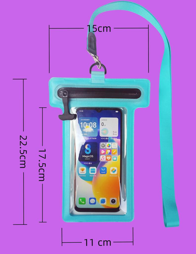 Waterproof smartphone case with airtight zipper made of thick TPU compatible with iPhone Pro closure, material, 17/16/15/14 Max.