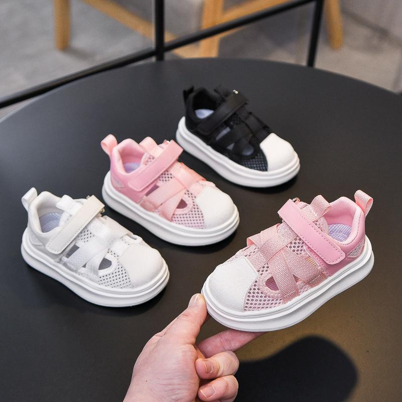 Summer Korean-style Frame Shoes for Boys and Girls, Shell-toe Children's Single Mesh Hollow Sports Shoes, Breathable Sandals
