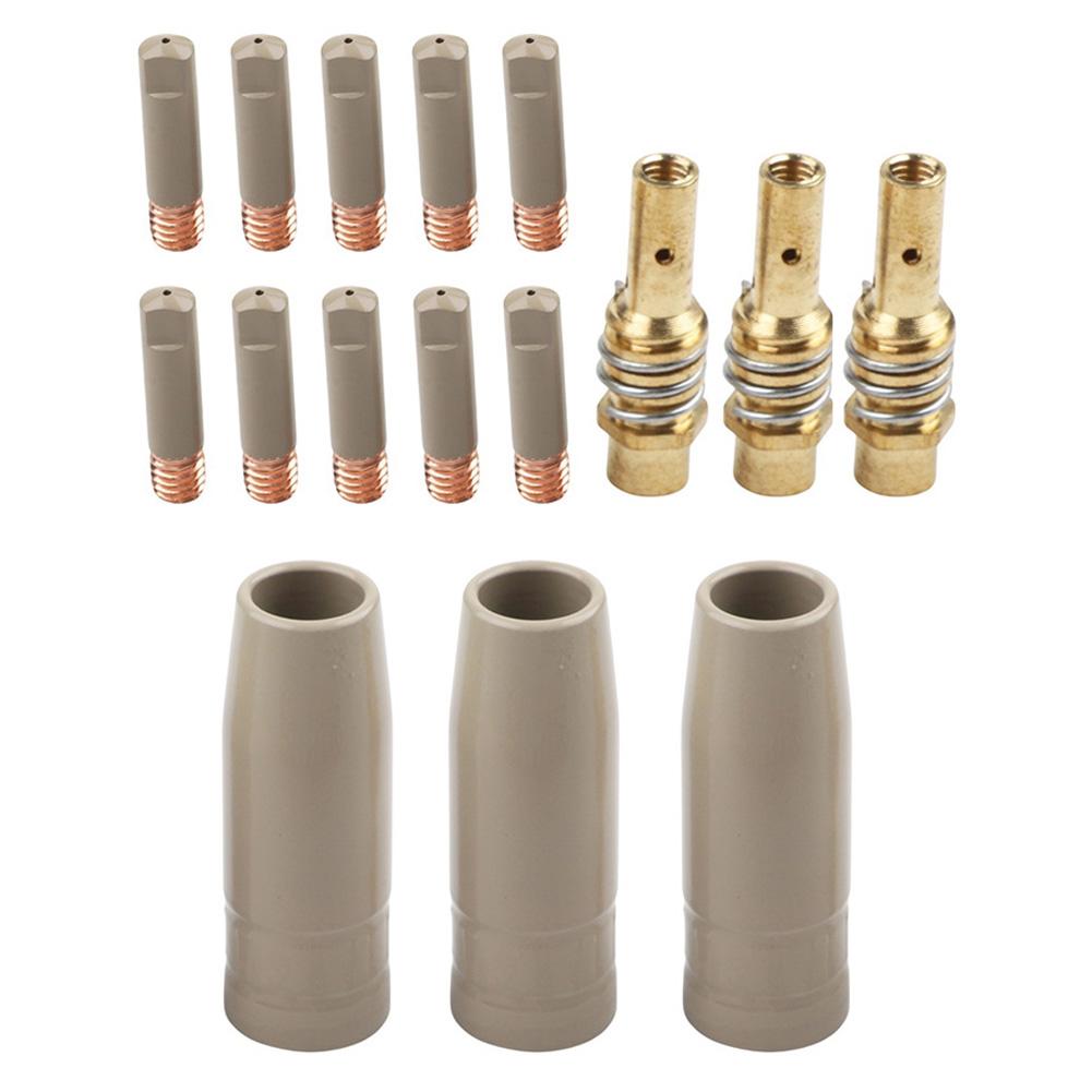 Welding Nozzle For Protection Coating Set 16PCS for 15AK Models 1.0mm Tip Aperture Copper NonStick Slag Removal