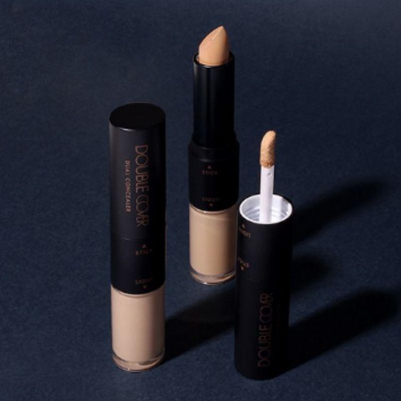 TONYMOLY Double Cover Dual Concealer 8g – High Coverage Stick & Liquid Concealer for Flawless Skin