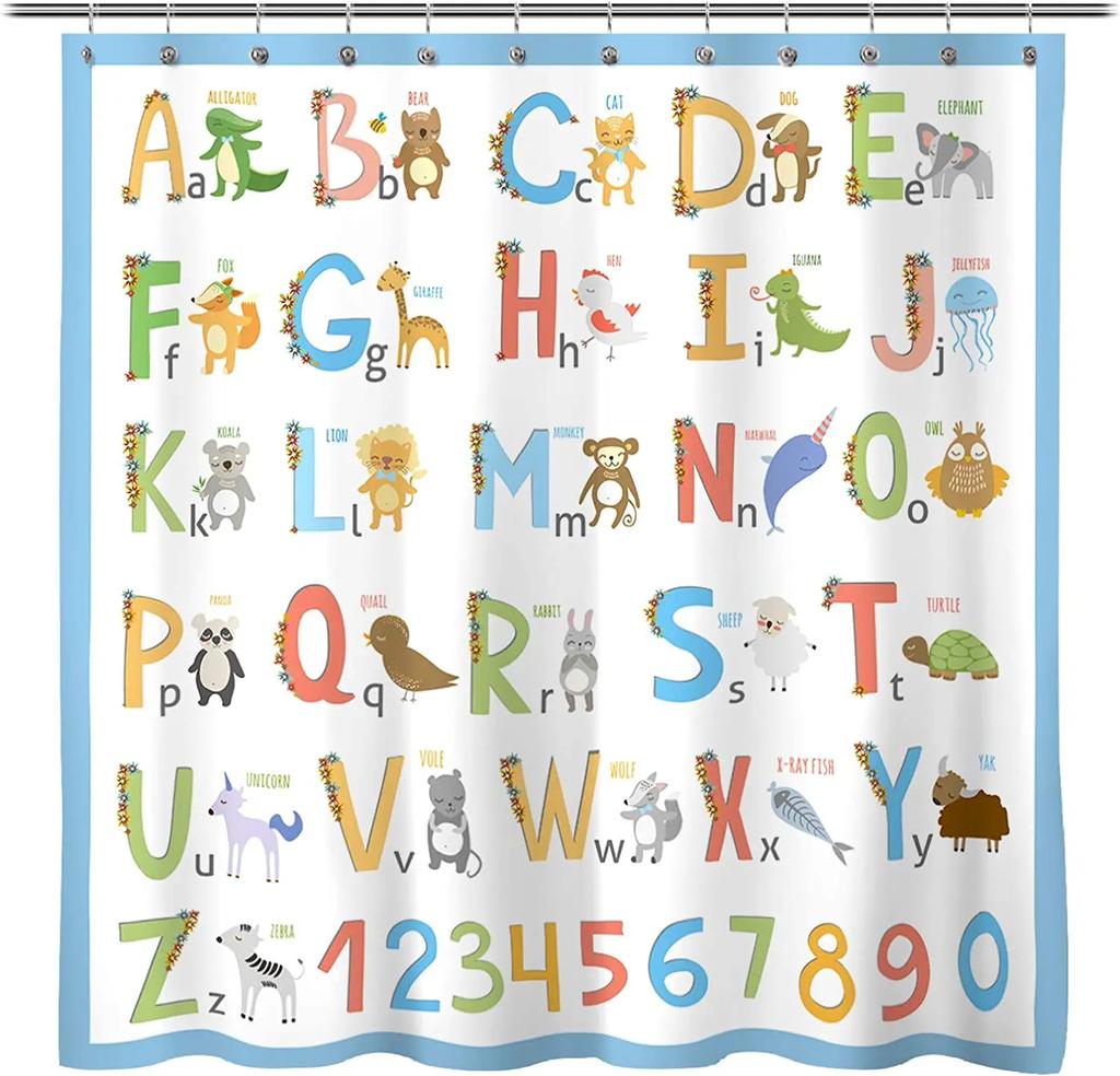 Creative Element Periodic Table Shower Curtain Modern Style Chemical Digital Pattern Bathroom Supplies Cloth Curtains Decoration