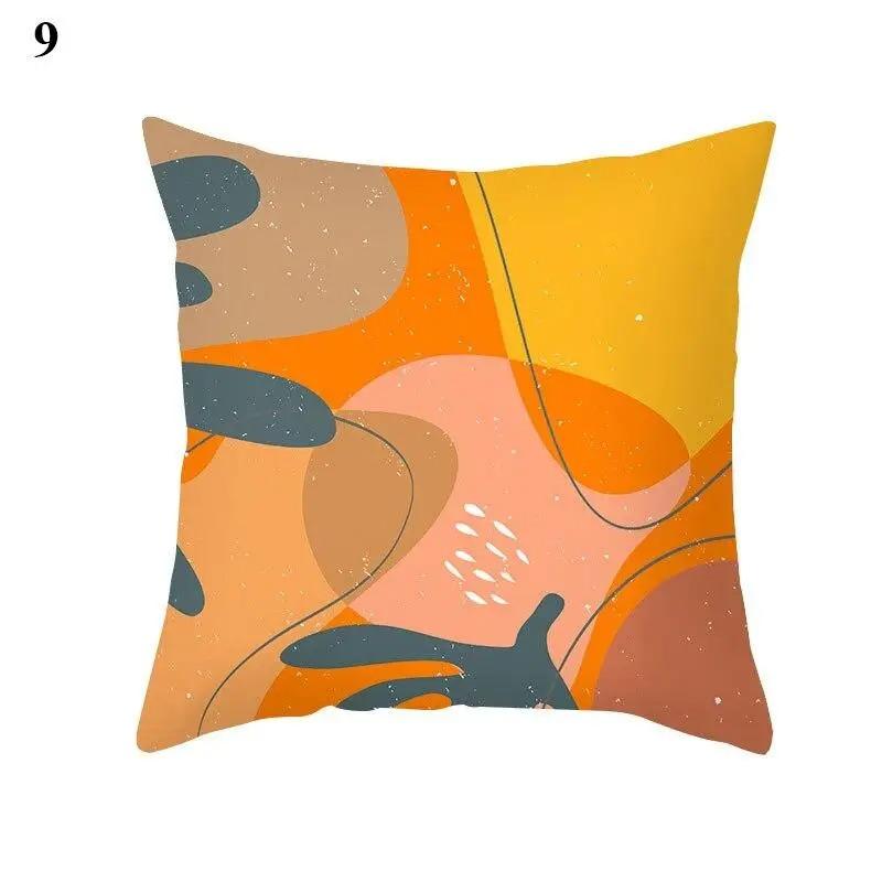 Clip Red Brown Pillowcase Decorative Geometric Print Abstract Pattern Pillowcase Home Supplies Pillowcase Sofa Cushion Cover