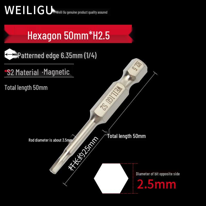 Electroplated Anti-Rust Hex Bit Set, S2 Steel, Extended Pneumatic Air Driver, Hex Socket Screwdriver.