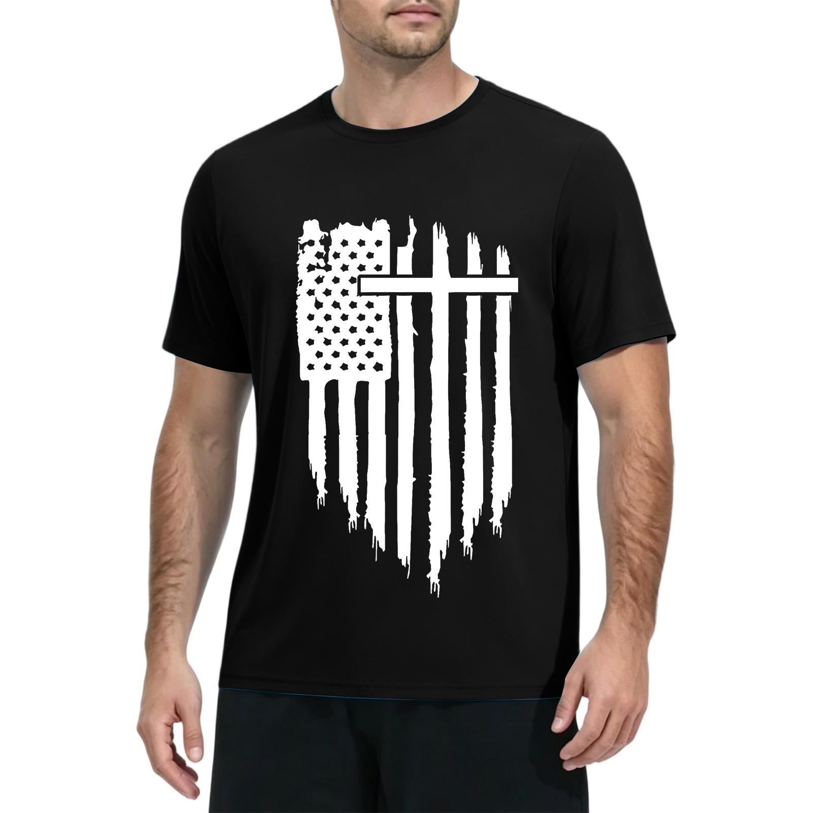 

Men’s Short Sleeve Quick Dry T Shirt Lightweight Sun Athletic Gym Workout Top with Graphic Print for Summer Outdoor Sports XXXL чёрный