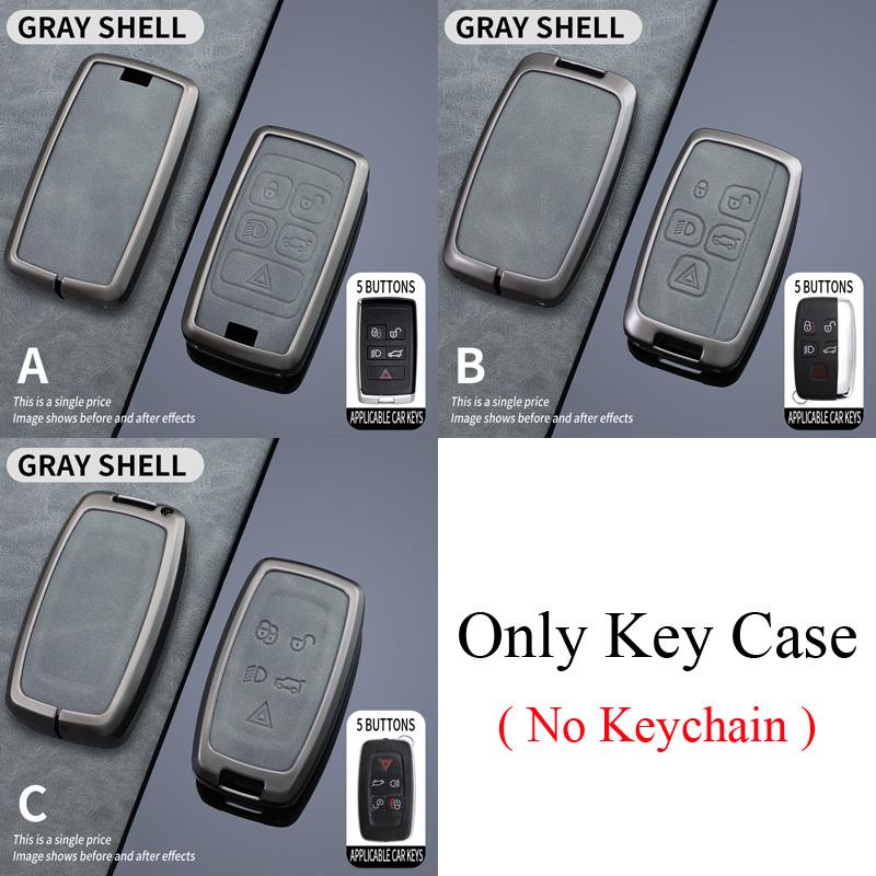 Zinc Alloy + Leather Car Key Case Cover for Land Rover Range Rover Evoque Sport Freelander Discovery Velar for Jaguar XE XF XJ