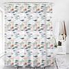 Fish Shower Curtain Ocean Animal Modern Multi-Color Fish Art Polyester Fabric Shower Curtain 72X72Inches