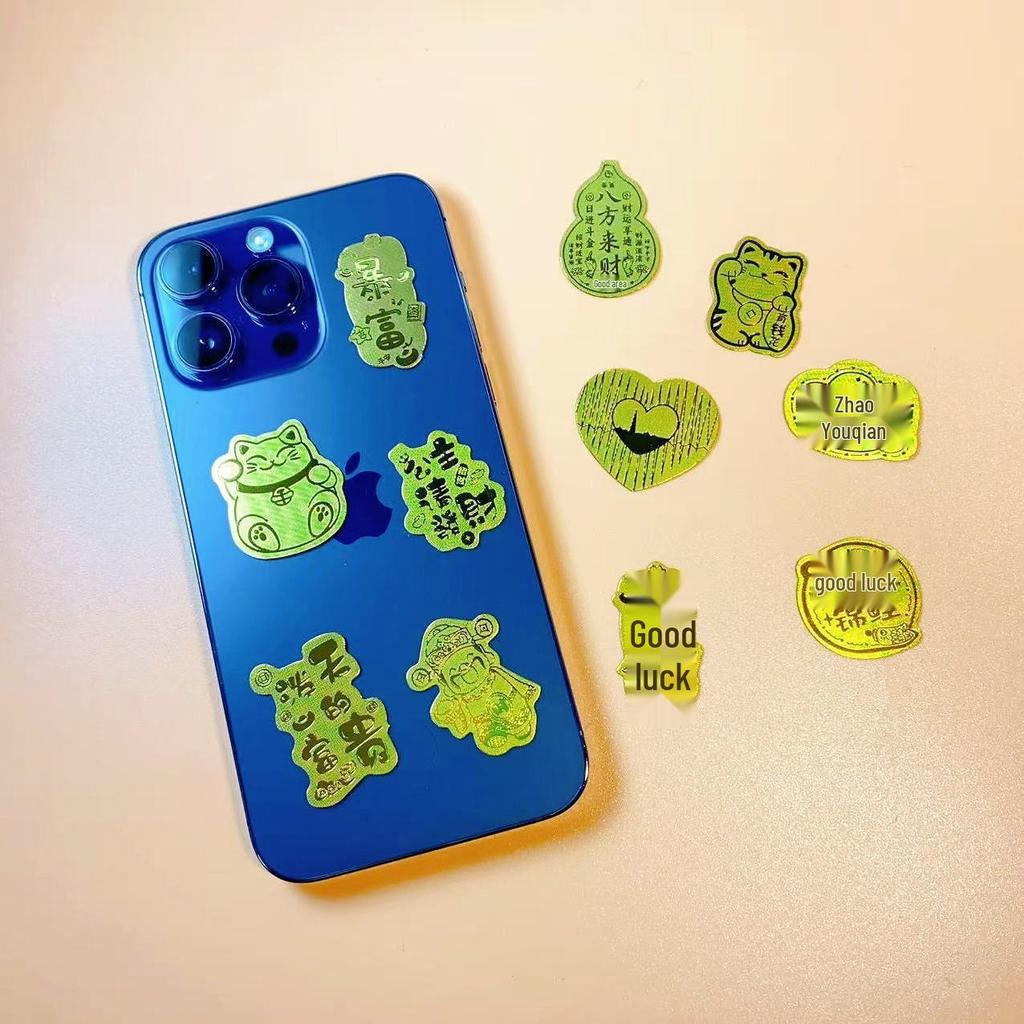 Shuibei Gold 999 Wealth & Treasure Phone Sticker – Creative Gold Foil Gift for Drivers