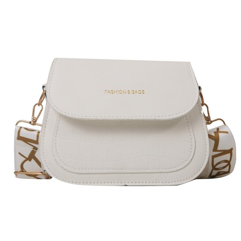 Elegant Winter 2023 Stone Texture Solid Color Commuter Shoulder Bag Trendy Small Square Crossbody Bag For Women белый