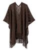 Hot-Selling Knit Shawl: Spring Summer Autumn, Hollow Design, Tassel Trim, Solid Color, Lightweight for European & American Styles.