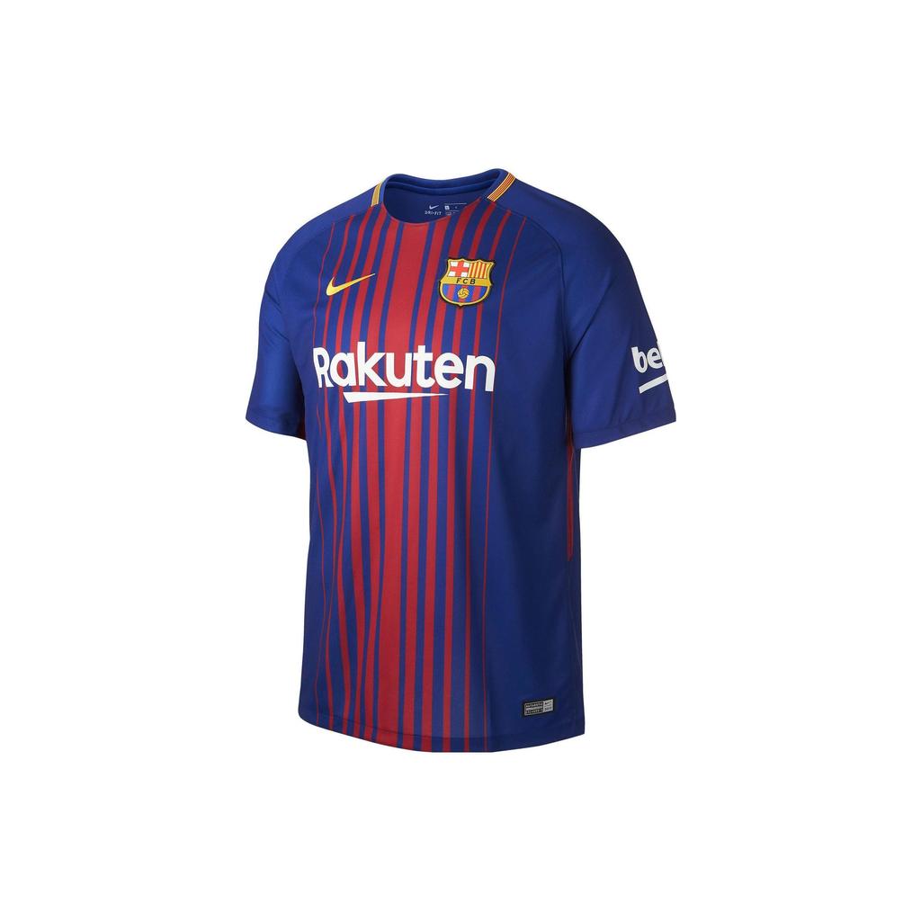 Nike Barcelona Short Sleeve Football Jersey With Brand Logo Print Men Tops Blue 847255-456